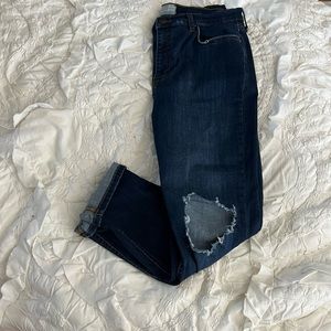 Ripped knee denim free people jeans ankle length